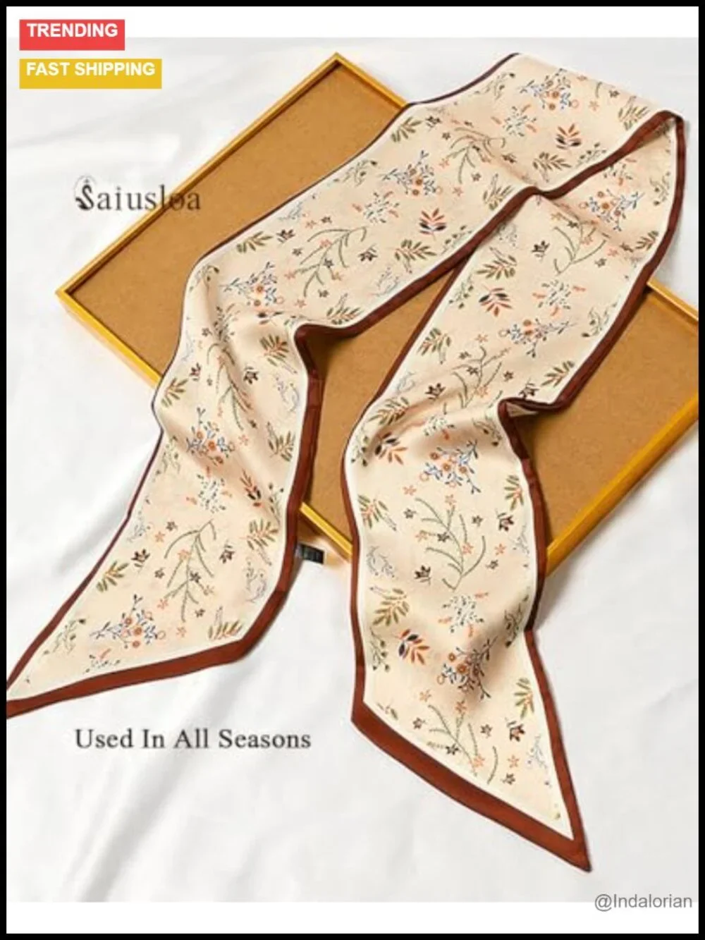 59x5.9in Polyester Satin Fashion Scarf for Handbag/Hair/Neck
